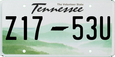 TN license plate Z1753U