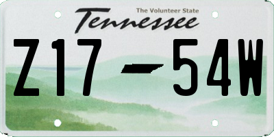 TN license plate Z1754W