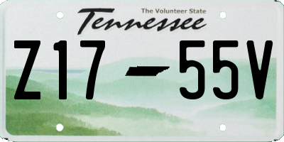 TN license plate Z1755V