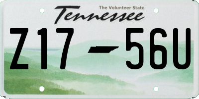 TN license plate Z1756U
