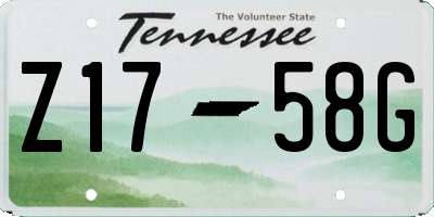 TN license plate Z1758G