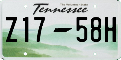 TN license plate Z1758H
