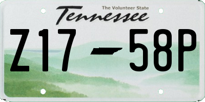 TN license plate Z1758P