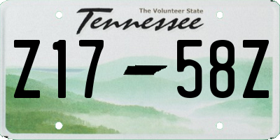 TN license plate Z1758Z