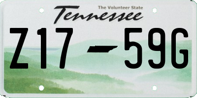 TN license plate Z1759G
