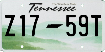 TN license plate Z1759T