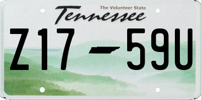 TN license plate Z1759U