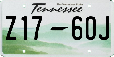 TN license plate Z1760J