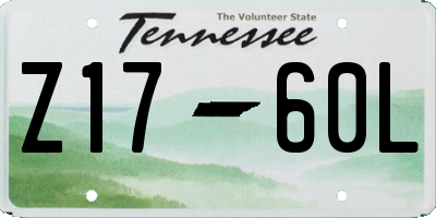 TN license plate Z1760L