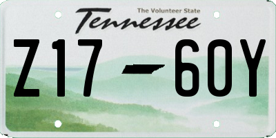 TN license plate Z1760Y