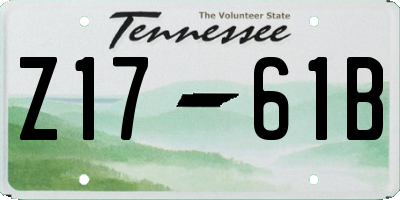 TN license plate Z1761B