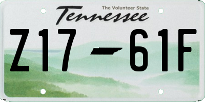 TN license plate Z1761F