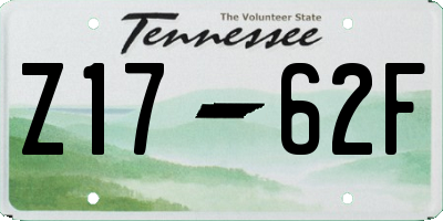 TN license plate Z1762F