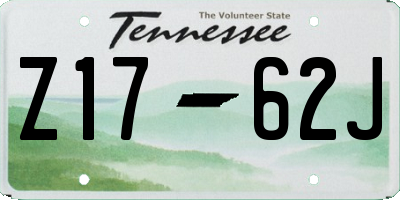 TN license plate Z1762J