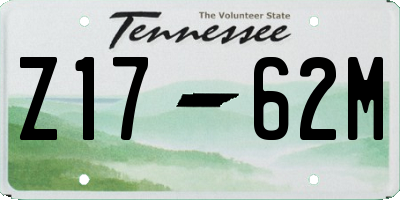 TN license plate Z1762M