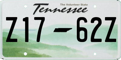 TN license plate Z1762Z