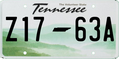 TN license plate Z1763A