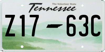 TN license plate Z1763C