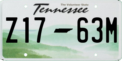 TN license plate Z1763M