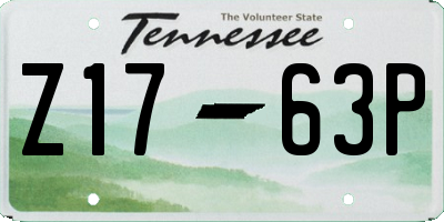 TN license plate Z1763P