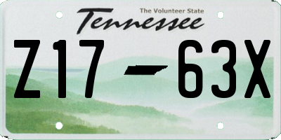 TN license plate Z1763X