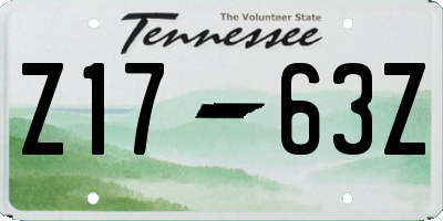 TN license plate Z1763Z