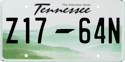 TN license plate Z1764N