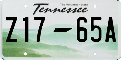 TN license plate Z1765A