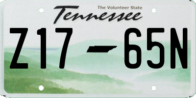 TN license plate Z1765N
