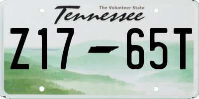 TN license plate Z1765T