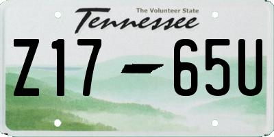 TN license plate Z1765U