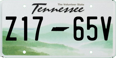 TN license plate Z1765V