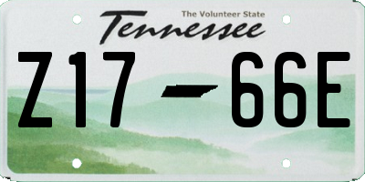 TN license plate Z1766E