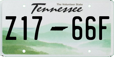 TN license plate Z1766F