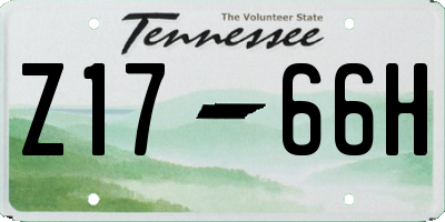 TN license plate Z1766H