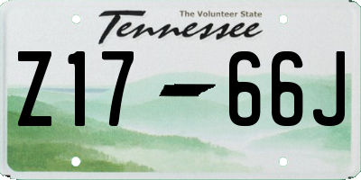 TN license plate Z1766J
