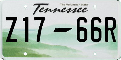 TN license plate Z1766R