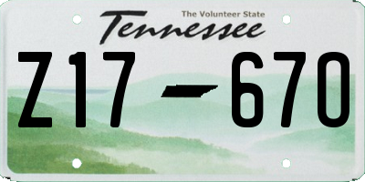 TN license plate Z1767O