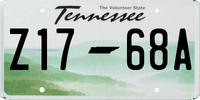 TN license plate Z1768A