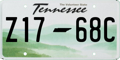 TN license plate Z1768C