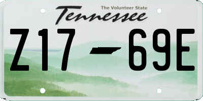 TN license plate Z1769E