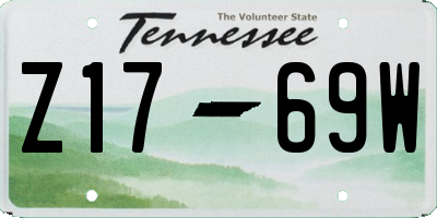 TN license plate Z1769W