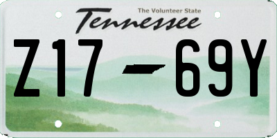 TN license plate Z1769Y