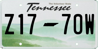 TN license plate Z1770W