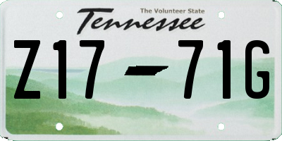 TN license plate Z1771G