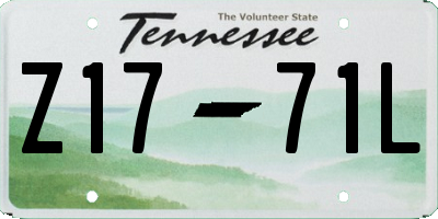 TN license plate Z1771L