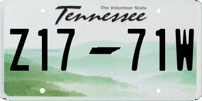 TN license plate Z1771W