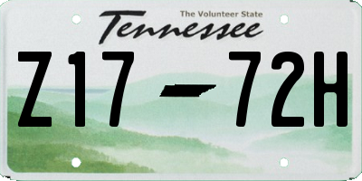 TN license plate Z1772H
