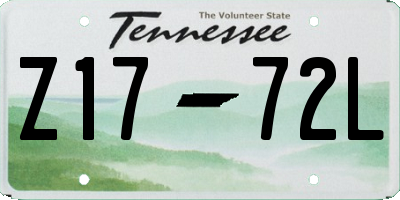 TN license plate Z1772L