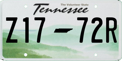 TN license plate Z1772R